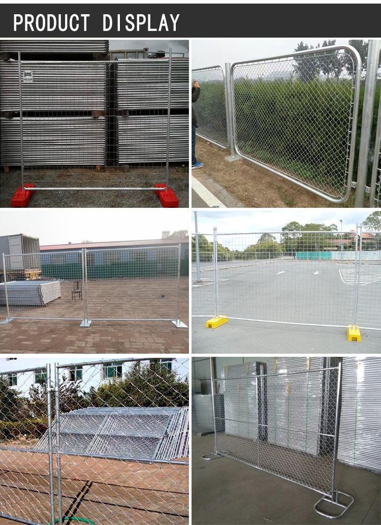 Moveable type free stand temporary fence panels chain link portable construction site fence panels