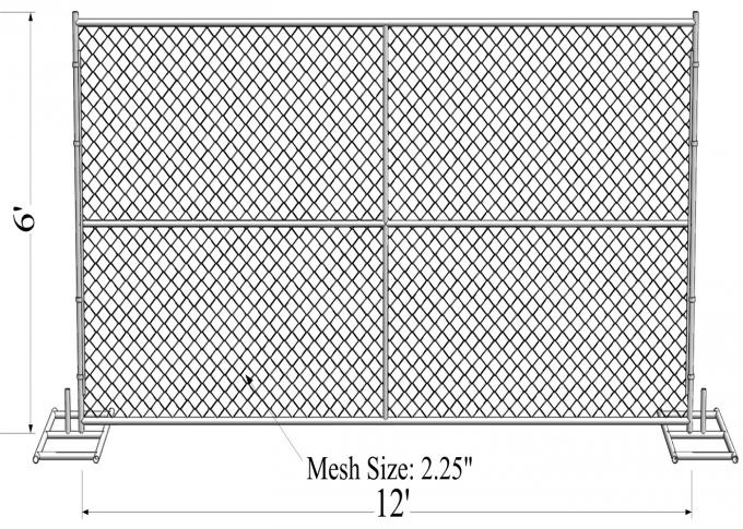 6'x12' temporary chain link fence for sale