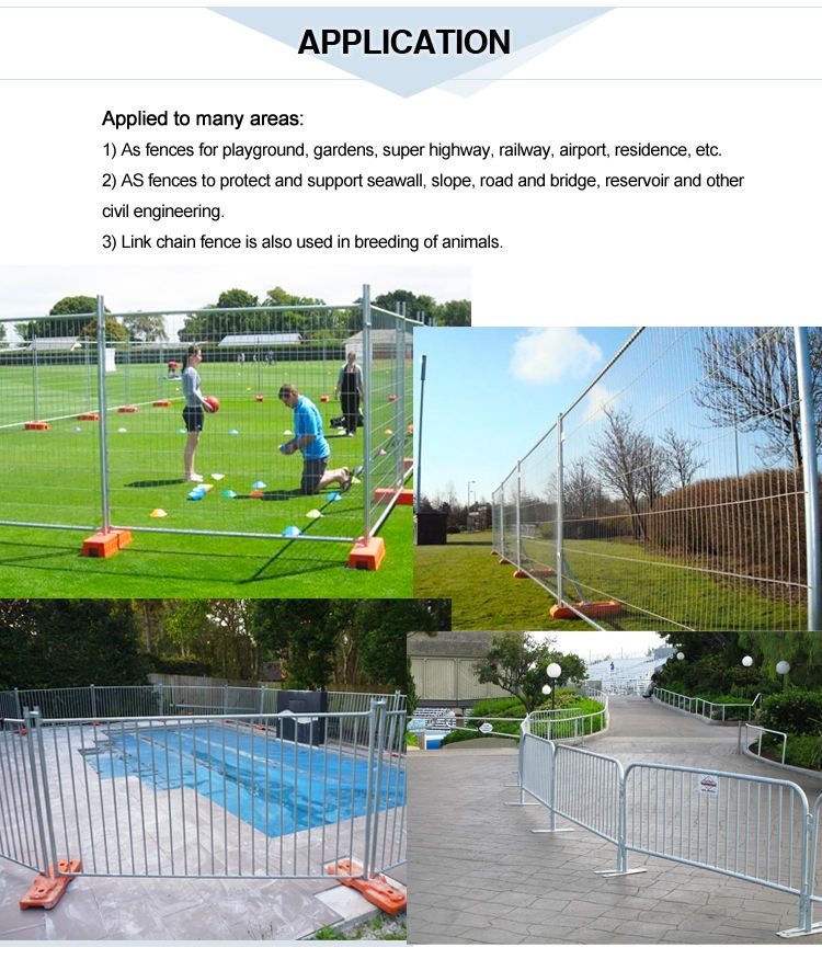 Factory customization 6x12 portable galvanized iron chain link temporary fence panel