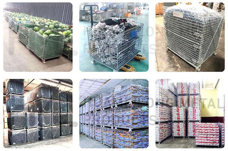 Professional customized warehouse storage folding wire mesh container