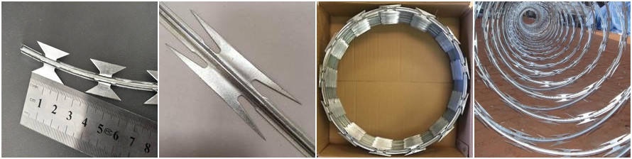Hot dipped galvanized welded razor blade wire mesh fence