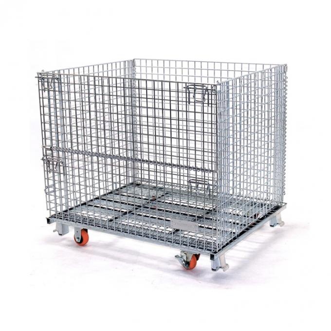 Folding wire mesh storage cage warehouse container 1