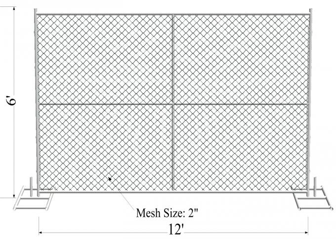 6'x10' temporary chain link fence panels 1½