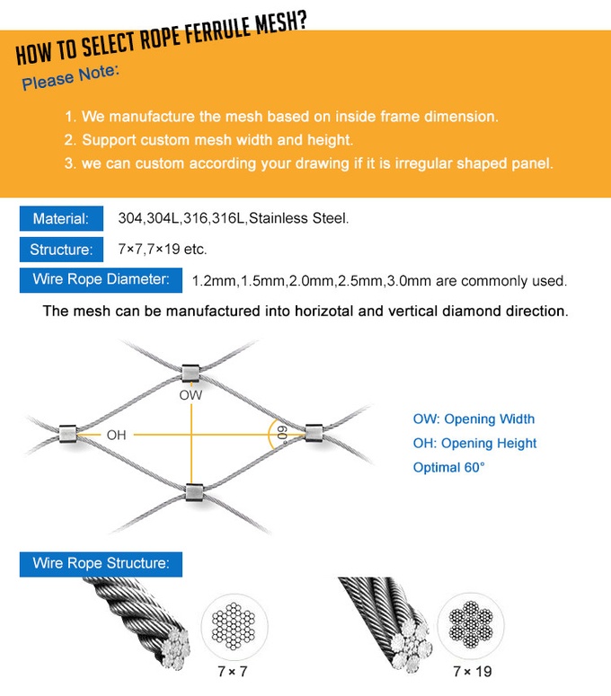 7 * 7-stainless steel net mesh for zoo recommended