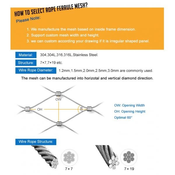 woven wire rope mesh stainless steel