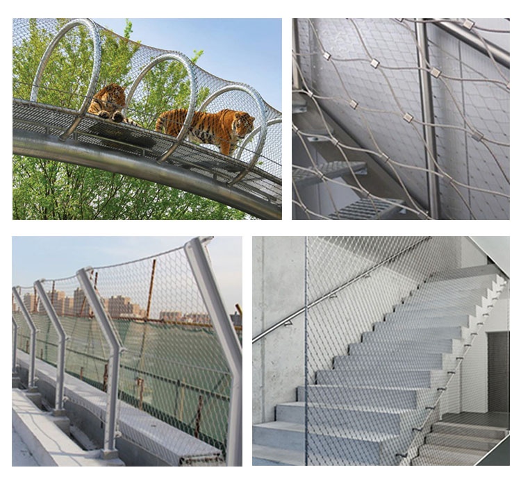 Animal Zoo Stainless Steel Wire Protective Cable Rope Mesh / Cable Mesh Green Plant Climbing Trellis Walls 5