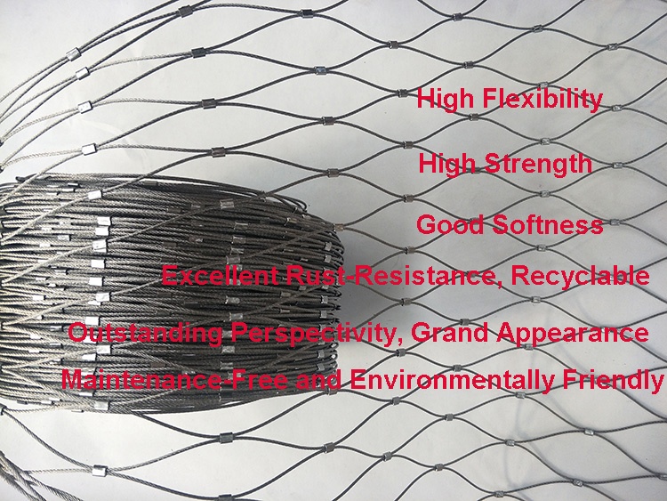 Animal Zoo Stainless Steel Wire Protective Cable Rope Mesh / Cable Mesh Green Plant Climbing Trellis Walls 2