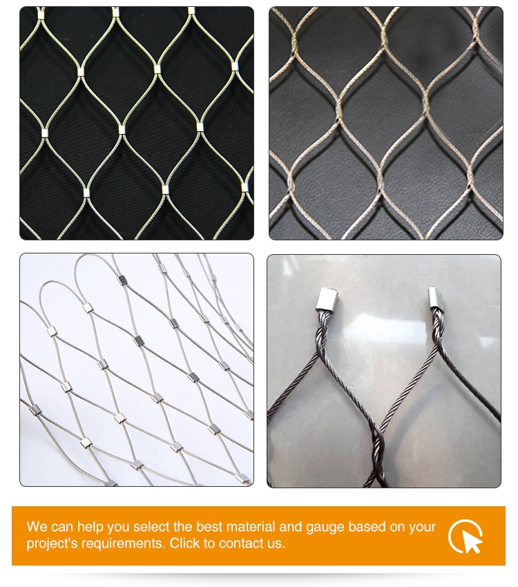 Cheep Price with stainless steel wire rope mesh net