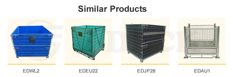 High Capacity Heavy Duty Foldable Lockable Welded Stackable Collapsible Metal Steel Wire Mesh Storage Containers