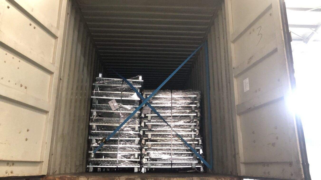 Metal Wire Mesh Container / pallet storage cage / roll container