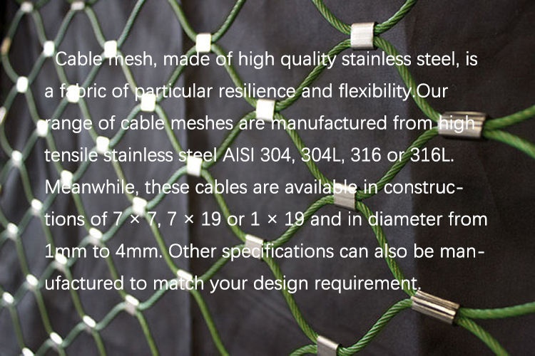 Stainless Steel Cable Mesh for Aviary Outdoor