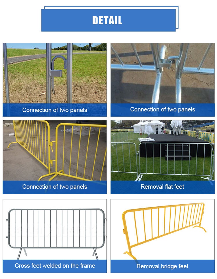 PVC coated temporary crowd control barrier fence Pedestrian Barriers