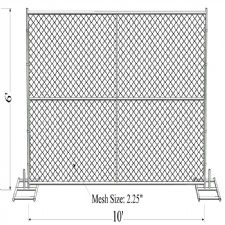 6x10 chain link fence panels