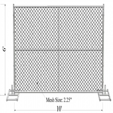 6-foot chain link fence panels