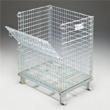 Collapsible wire mesh containers